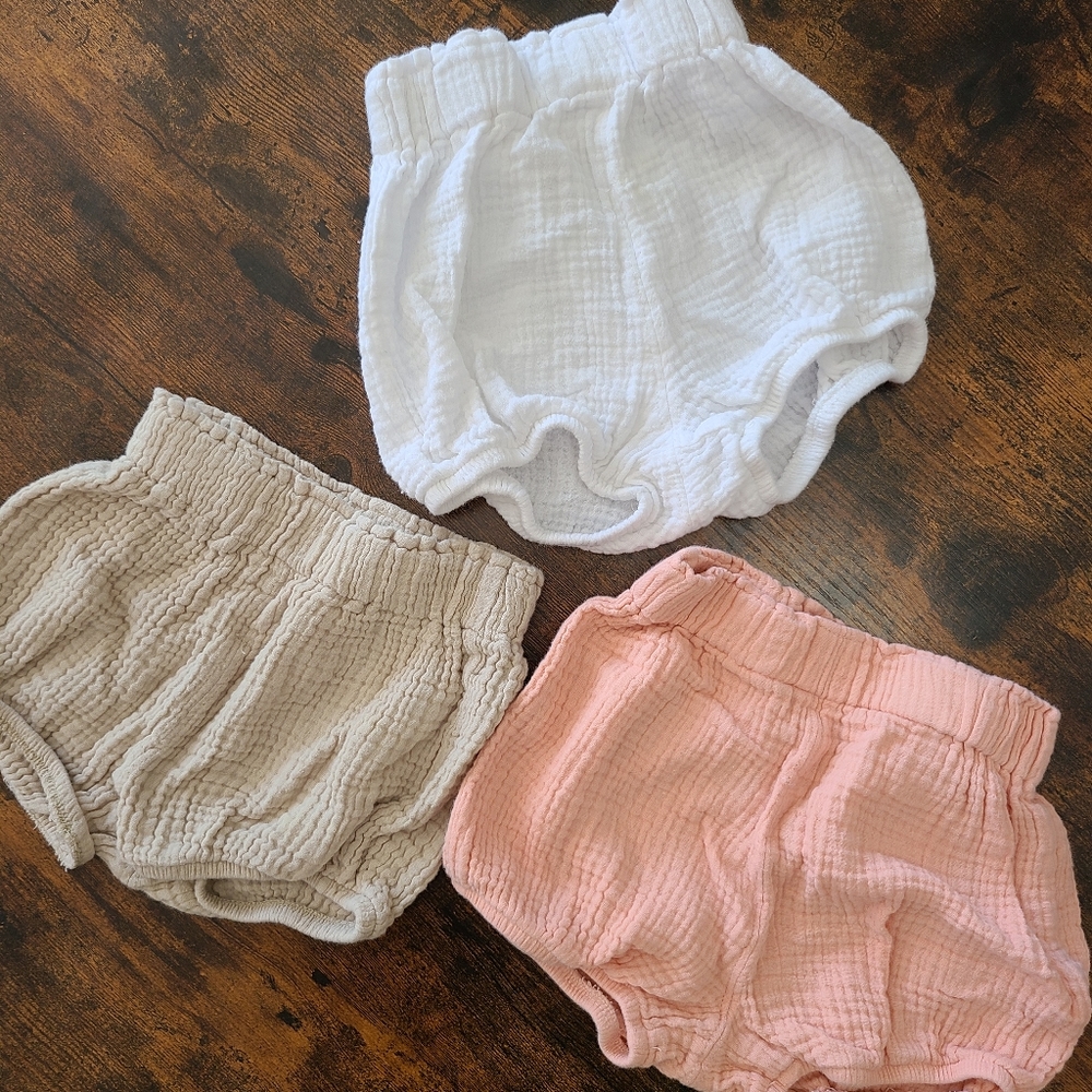 3 shorts pink/white/beige